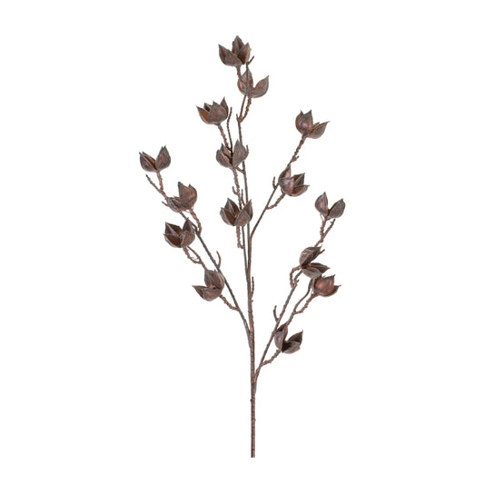 35in Copper Open Pod Spray  - Premium Florals for Wreaths, Arrangements and Home Decor CRI