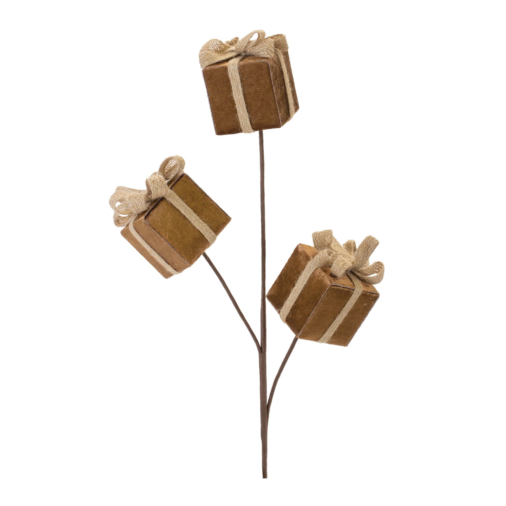 25in Bronze Triple Gift Box Spray - Premium Attachment for Wreaths, Arrangements and Home Decor Melrose