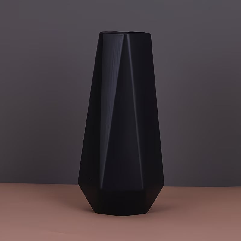 9.5inx4.5in Black Plastic Vase Container