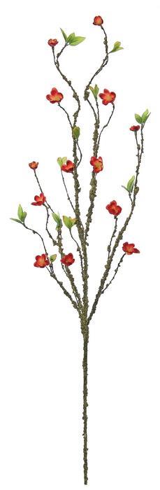 40in Red Textured Blossom Branch