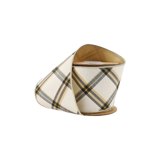 5YD x 4in Bias Cut Plaid IV/BL/GO
