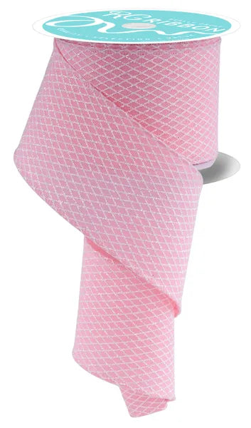 2.5inx10yd Mini Harlequin ROSE PINK/WHITE