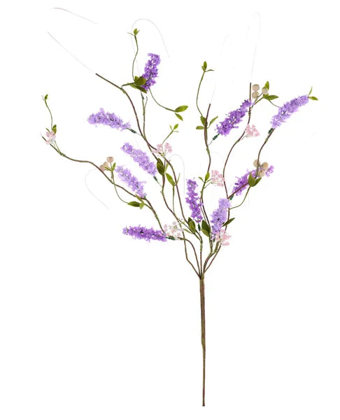 32in Violet Purple Twiggy Lavender and Berry Spray