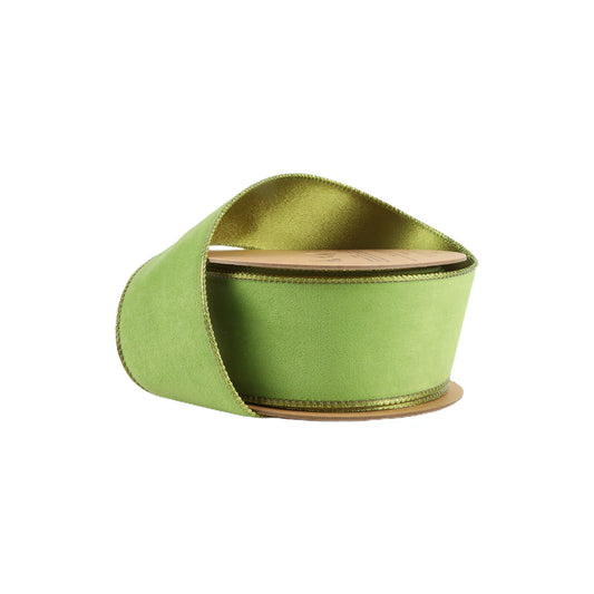 2.5inx10yd REVERSIBLE Velvet LIME/SHIMLIME
