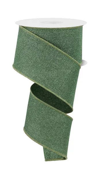 2.5inx10yd Sage Green Fine Glitter on Royal