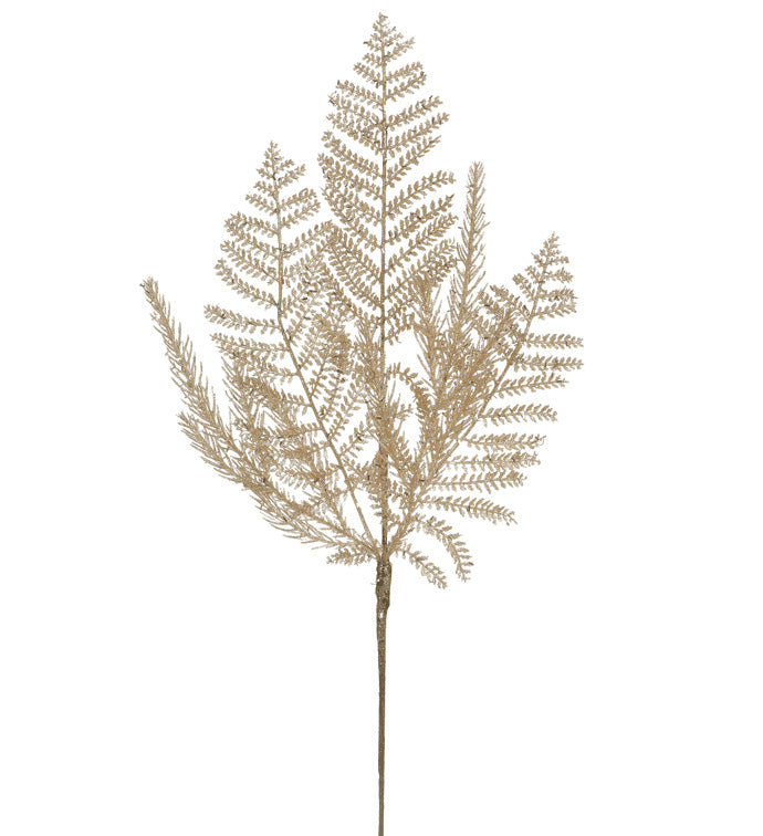 16in Gold Sparkle Fern Pick - Premium Greenery for Wreaths, Arrangements and Home Decor Napco