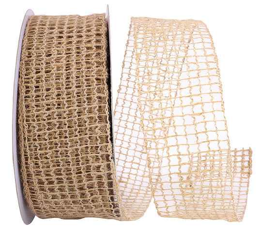 25yd 1.5in Natural Box Net Jute Nestle Ribbon