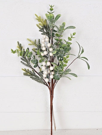 26in Sparkle Mix Greenery with Pink & White Berries
