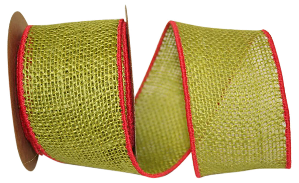 2.5inx10yd Chartreuse Burlap Ribbon