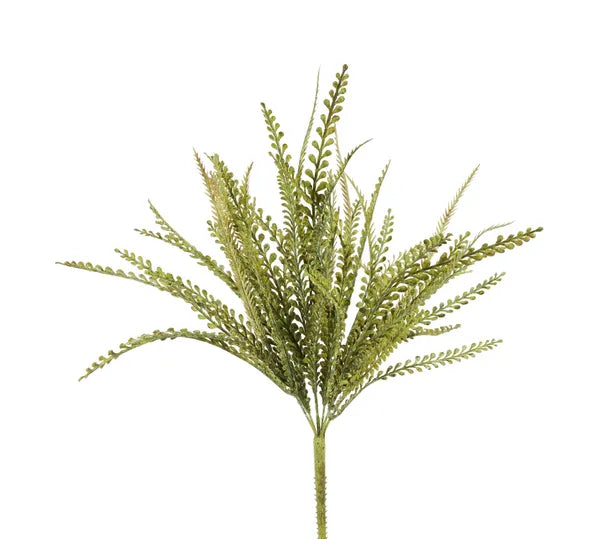 17in Beaded Sword Fern GREEN MUSTARD x6 - Premium Artificial Greenery for Wreaths, Arrangements & Home Decor