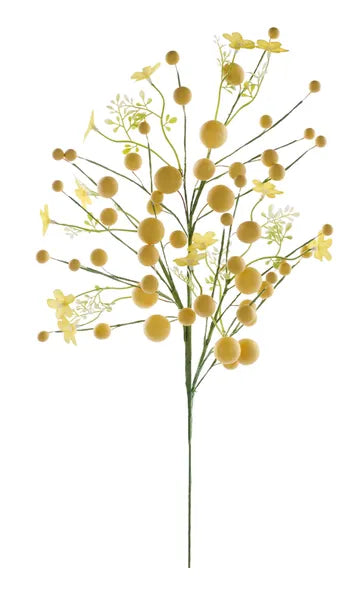26in YELLOW Berry/Flower Spray