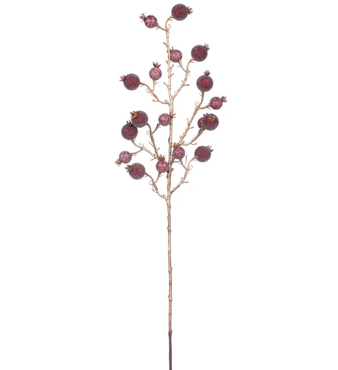 29in TTRED Iced Berry Spray - Premium Greenery for Wreaths, Arrangements and Home Decor Napco
