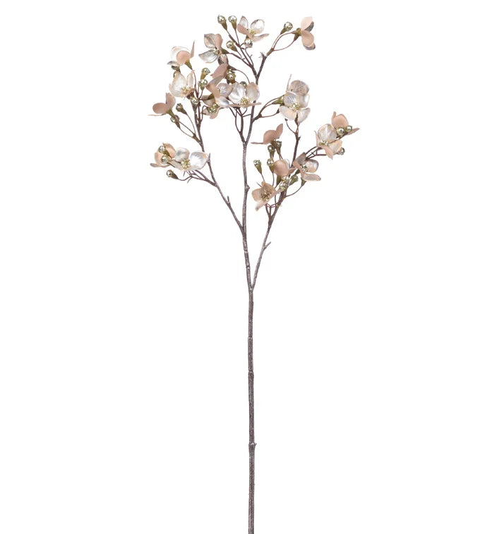 26in Platinum Hollyhock Spray - Premium Greenery for Wreaths, Arrangements and Home Decor Napco