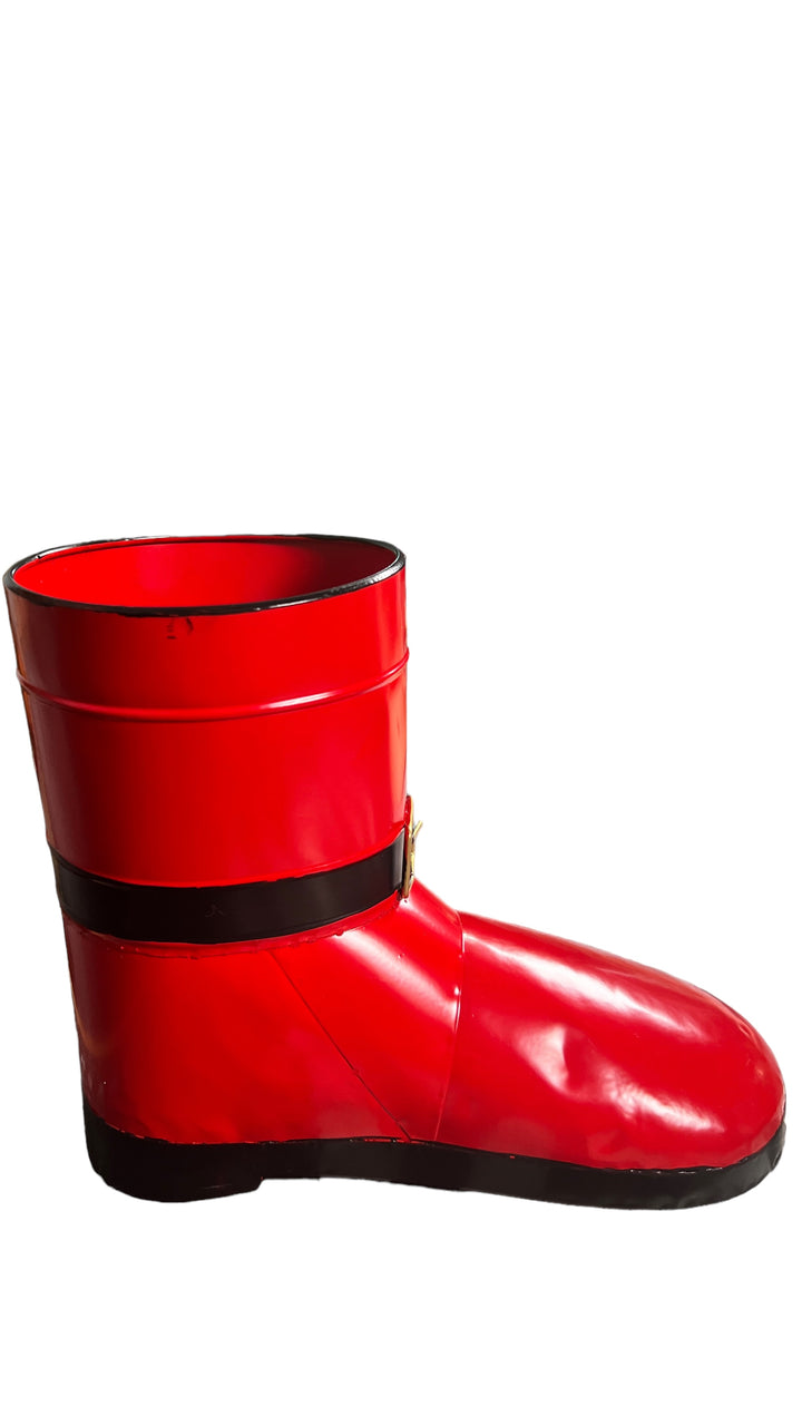 Santa's Metal Snowboot RED