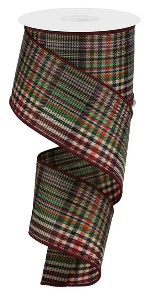 2.5inx10yd Plaid Rd/Wh/Blk/Gn Craig Bachman