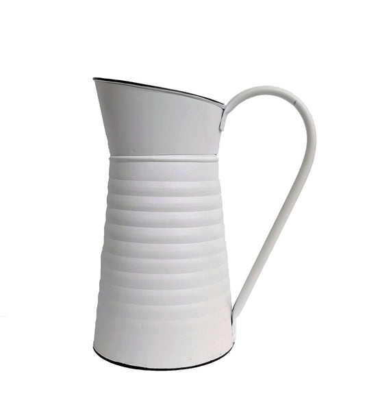 10in White Pitcher Container