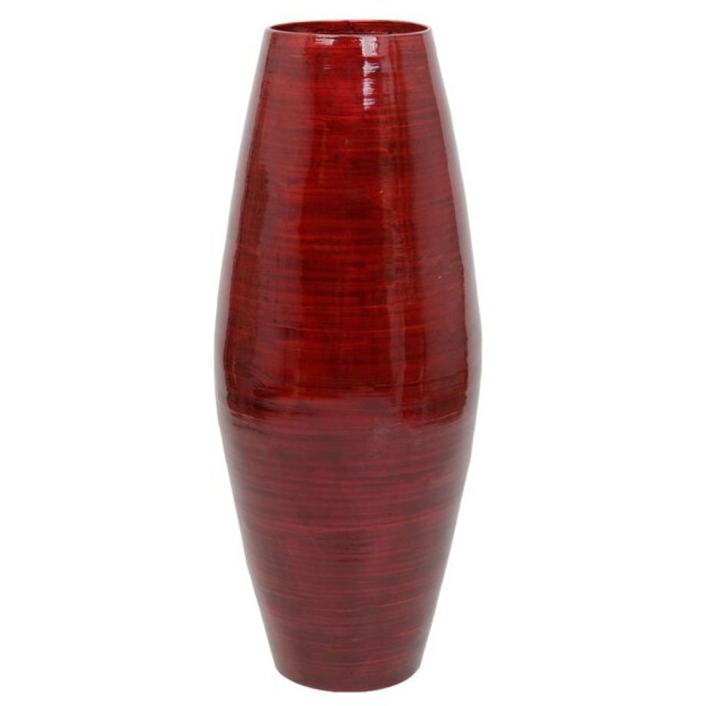 12inx5.5in Red Bamboo Vase