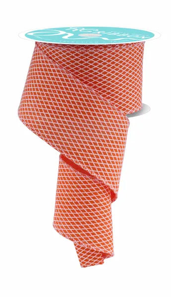 2.5inx10yd Mini Harlequin ORANGE/WHITE
