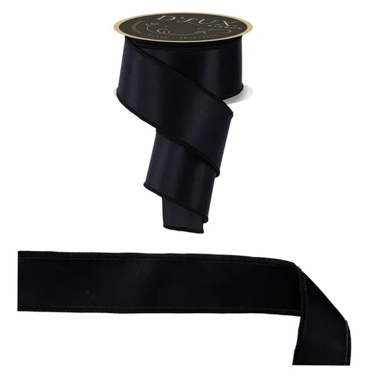 2.5inx10yd Black Satin Fused