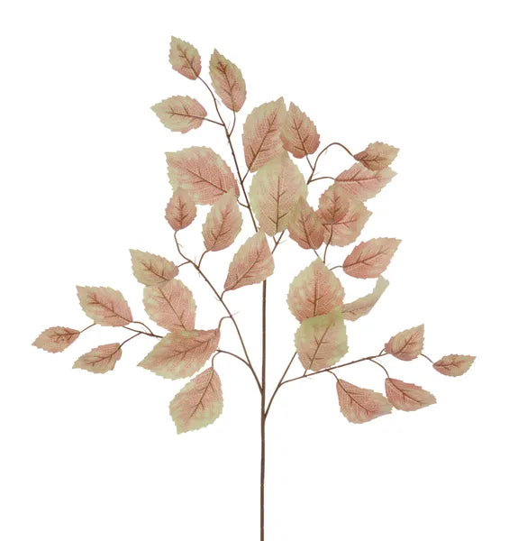 28in Aspen Rose Leaf Spray TERRACOTTA GREEN