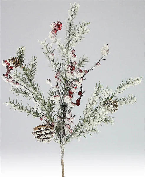 16in Snow Berry Pine Cone Spray - Premium Greenery for Wreaths, Arrangments and Home Decor Craig Bachman