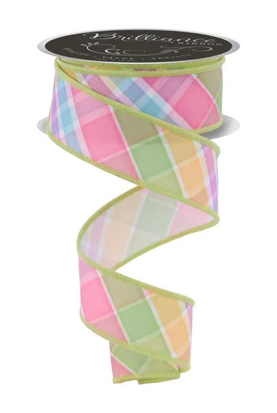 1.5inx10yd Bold Plaid Pastel Ribbon