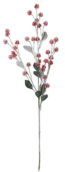 31in Red Seed Cluster w/Snow - Premium Greenery for Wreaths, Arrangements and Home Decor David Christopher