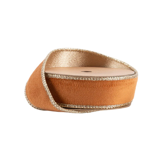 1inx10yd REVERSIBLE Velvet RUST/GOLD