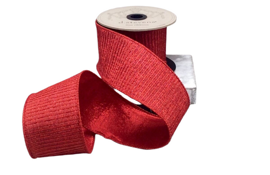 2.5in Pleated Lame RED