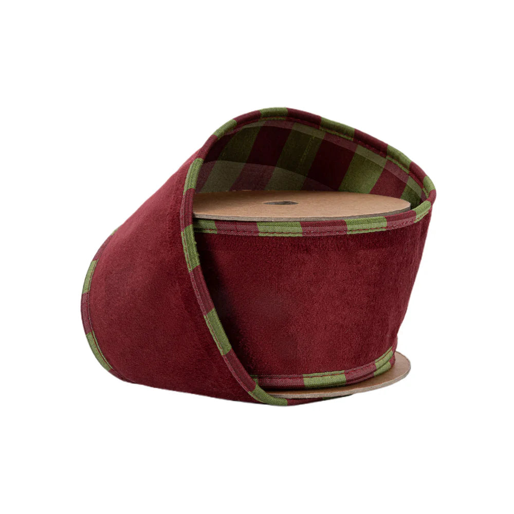 2.5inx10yd Ultrasuade Velvet BURG/ASPEN CHECK