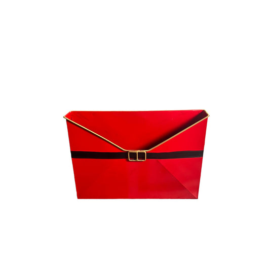 Santa's Metal Envelope Basket RED