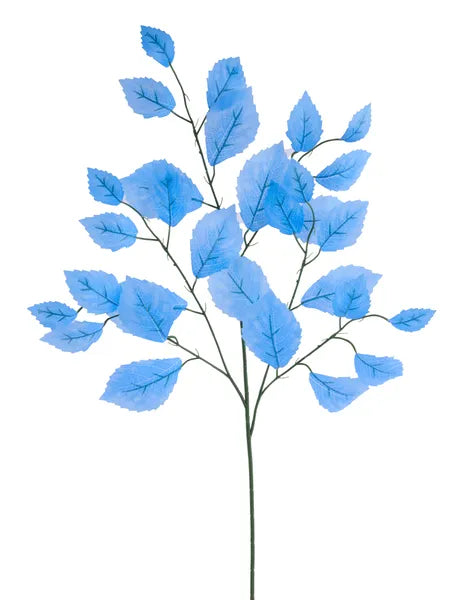 28in Aspen Rose Leaf Spray SKY BLUE - Premium Artificial Greenery for Wreaths, Arrangement & Home Decor