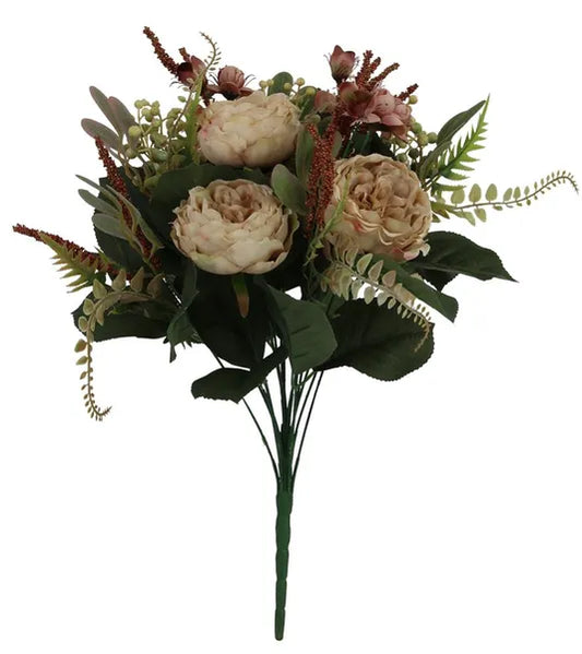 18in Athens Rose/Spike Bush LIGHT COFFEE - Premium Florals for Wreaths and Home Decor