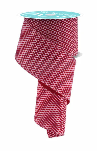 2.5inx10yd Mini Harlequin RED/WHITE