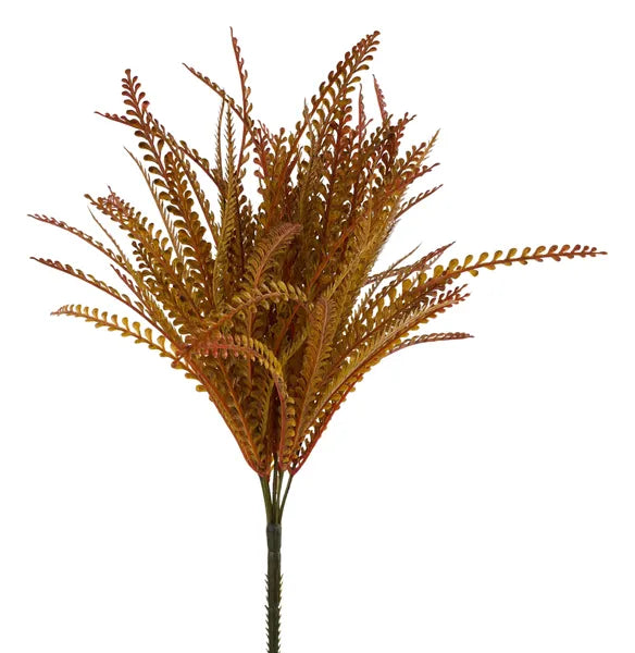 19in Brown Yellow Button Fern x7 - Premium Artificial Greenery for Wreaths, Arrangement & Home Decor