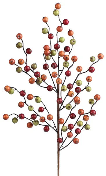 27in Autumn Waterproof Berry Spray - Premium Greenery for Wreaths and Home Decor