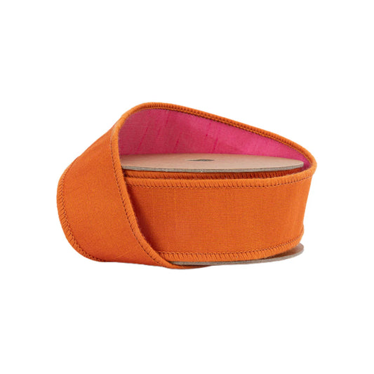 1.5inx10yd Orange Hot Pink Fused Ribbon