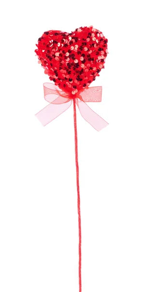 16in Sequin Velvet Heart w/Bow