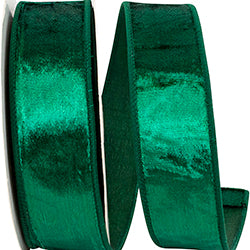 Designer Plush Velvet Elite Wired Ribbon – Emerald Green – 1.5" x 10 Yards | Luxury Velvet Ribbon for Christmas Wreaths, Bows & Holiday Décor