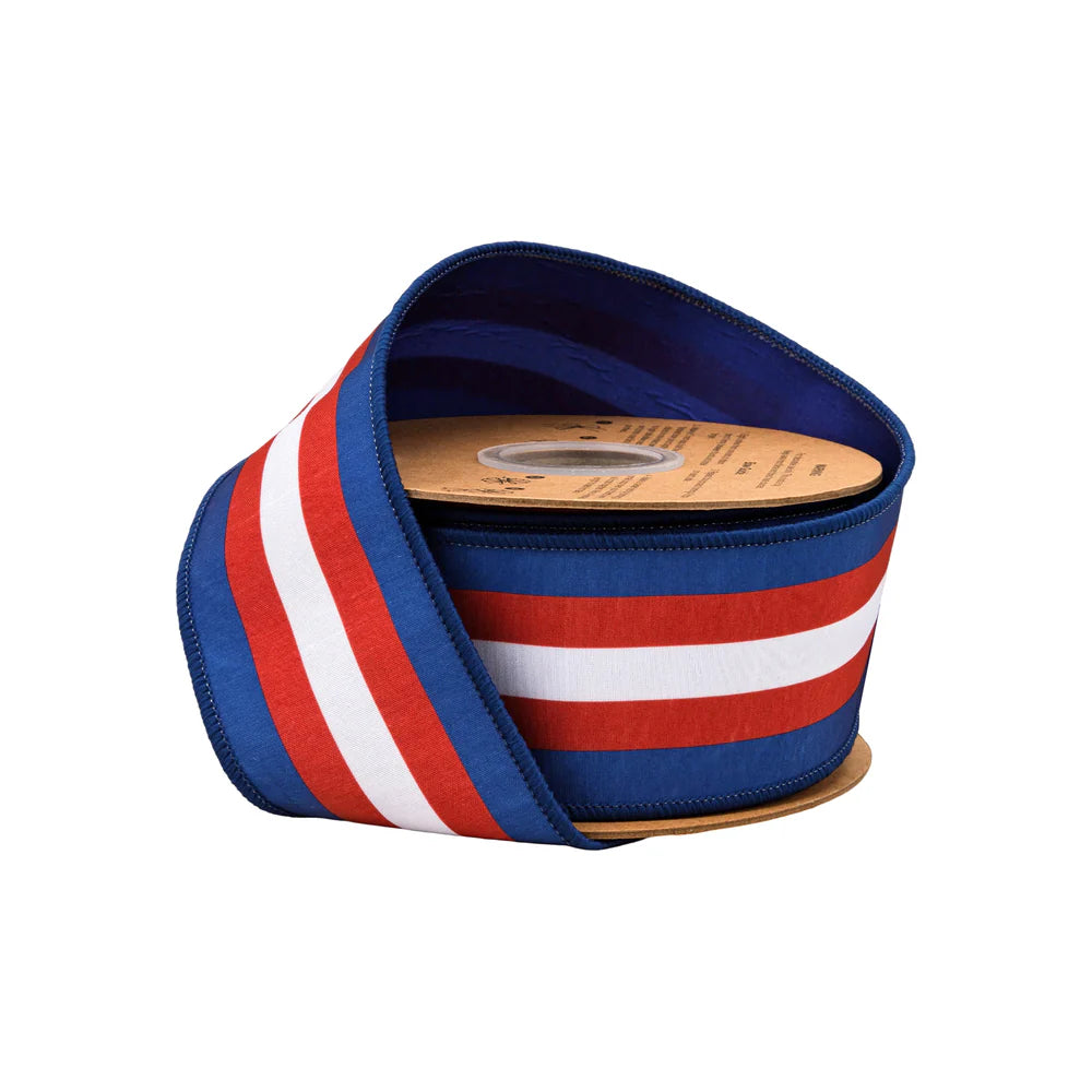 2.5inx10yd Patriotic Dupioni w/Blue Back