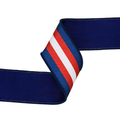 2.5inx10yd Patriotic Dupioni w/Blue Back