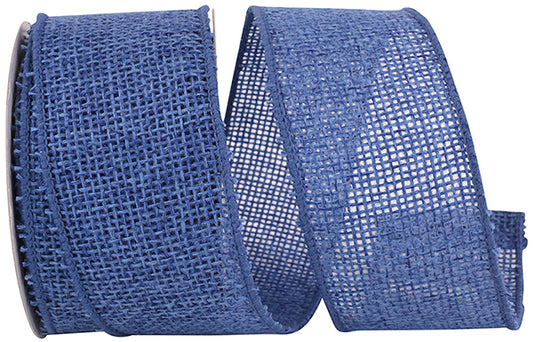 2.5inx10yd Rustic Blue Burlap Ribbon