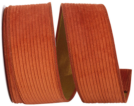 2.5inx10yd Corduroy Deluxe Mesh-Backed SIENNA