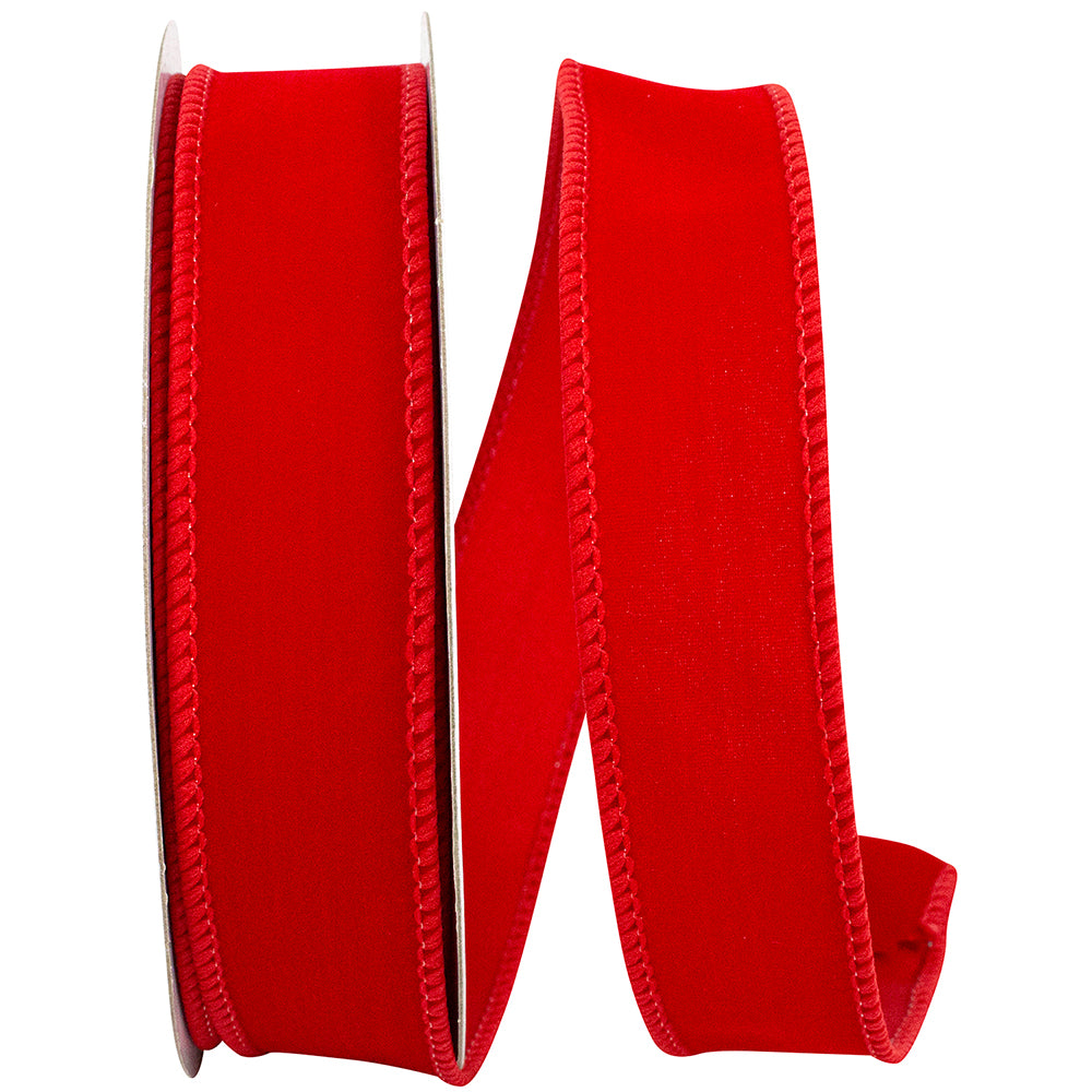 1in Velvet Fuzz RED Ribbon