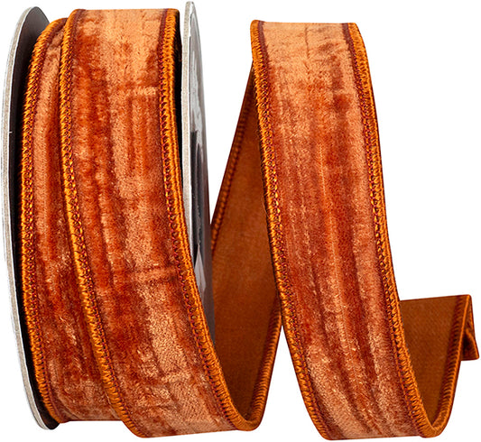 1inx10yd Copper Crushed Velvet Ribbon
