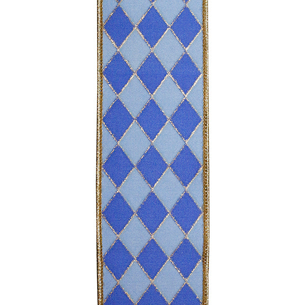 5 YARD x 1.5in Blue Diamond Metallic Ribbon