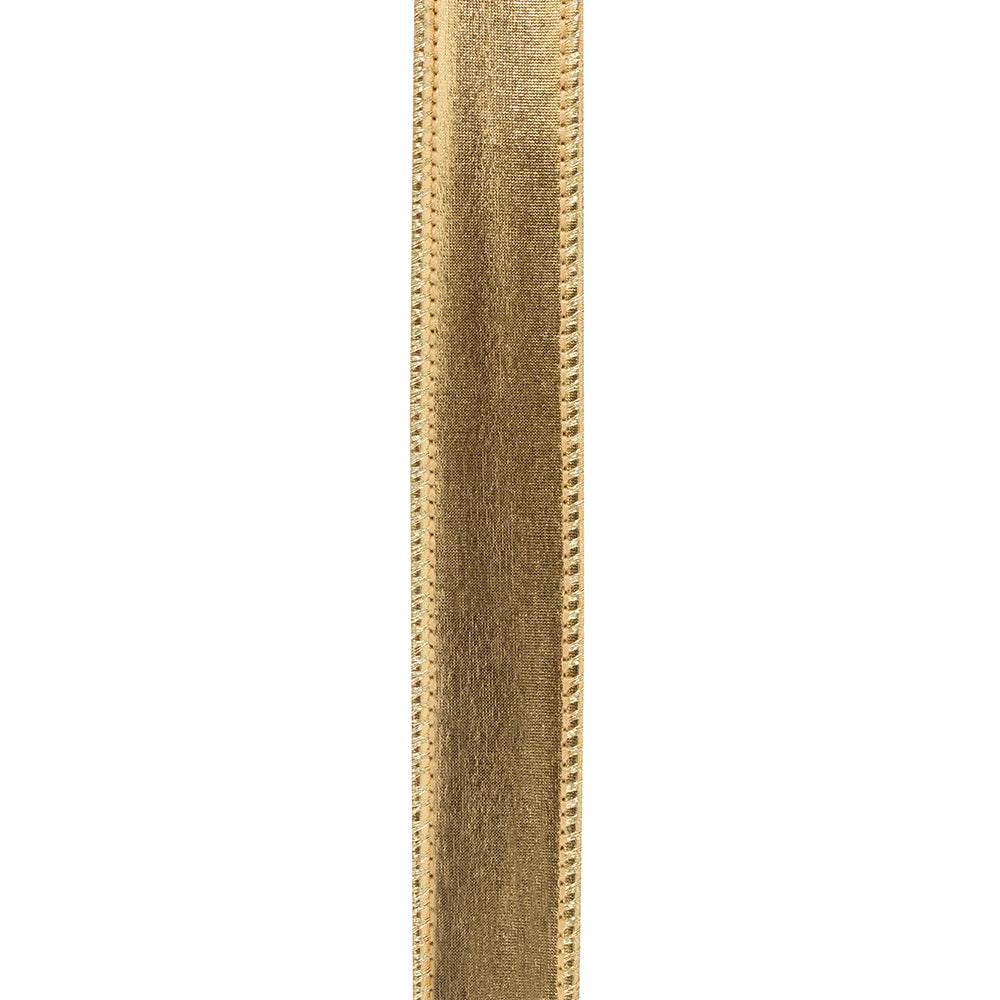 Reliant Ribbon 1" x 10 Yards Christmas Mirror Fantasy Metallic Deluxe Two-Sided Wired Edge Ribbon – Gold Reliant Ribbon