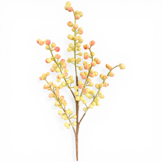 16in Yellow/Pink Berry Spray