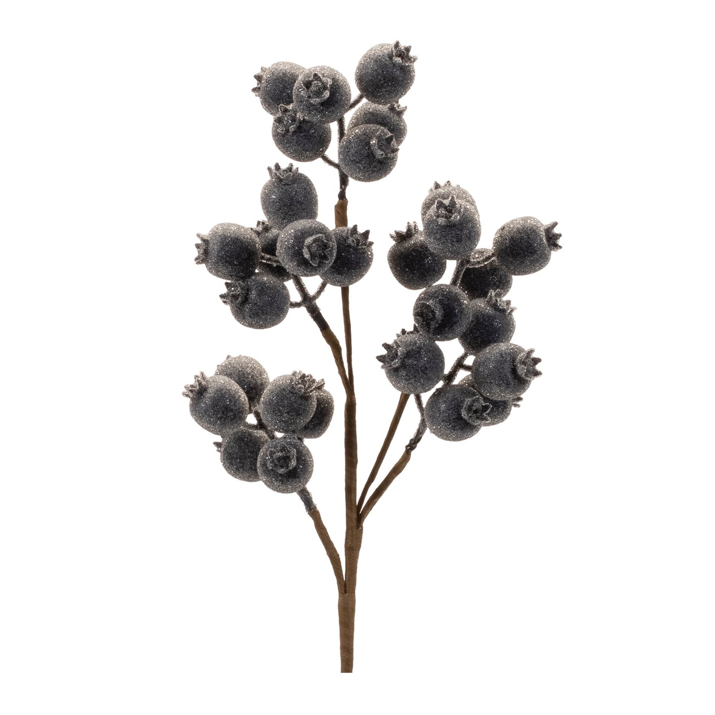 21in Midnight Blue Iced Berry Spray - Premium Florals for Wreaths, Arrangements and Home Decor Melrose