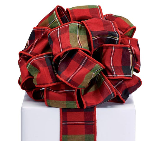 20YARD x 2.5in Tartan Plaid RD/GR